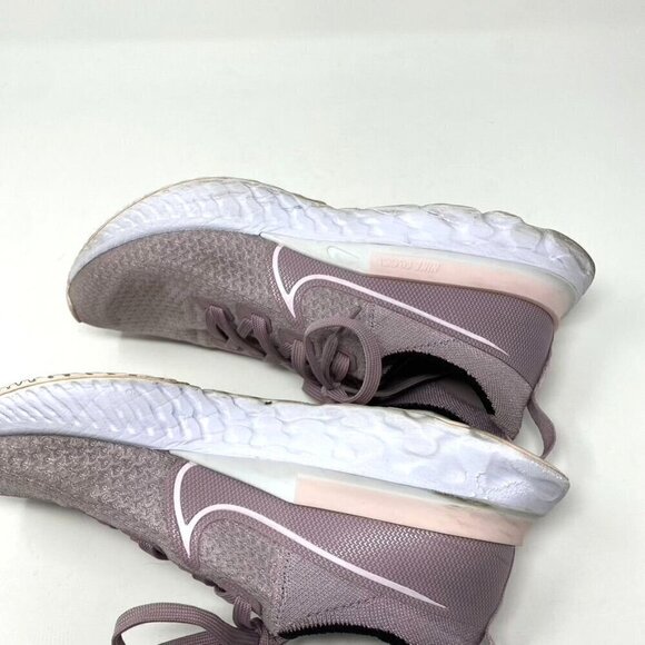 Nike React Infinity Run Flyknit Plum Fog/Pink Foam White Women Preowned Size 9 - Picture 6 of 10